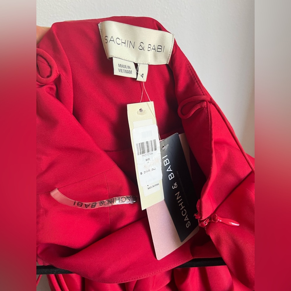 Sachin + Babi Red Bow-Back Evening Gown - Picture 16 of 16